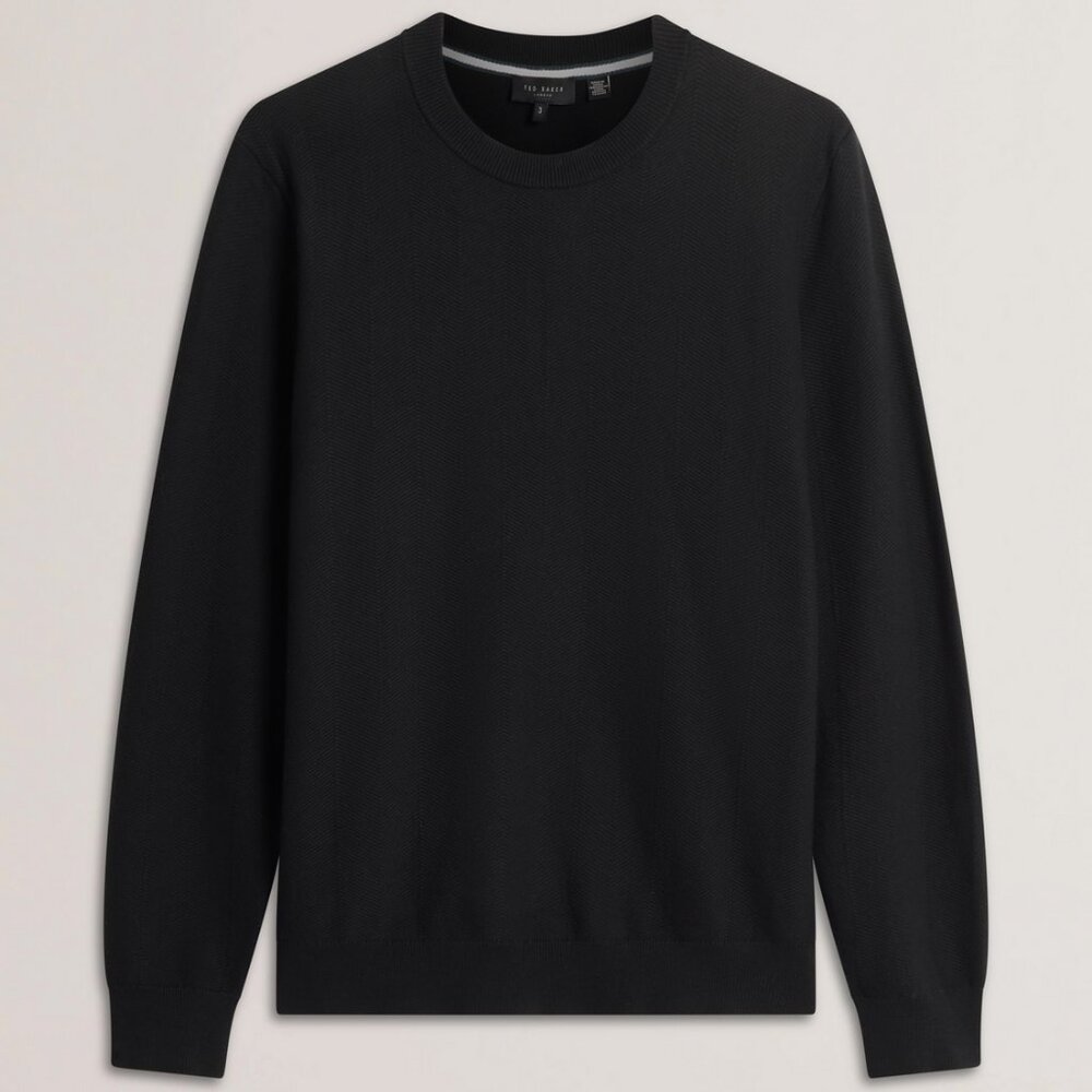 Ted Baker Jamals Men's Black Knit Pullover Crewneck Sweater - Large (4) - NWT